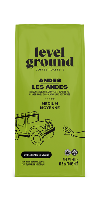 Level Ground Trading Ltd. - Andes Medium Roast - Whole Bean, 300 g