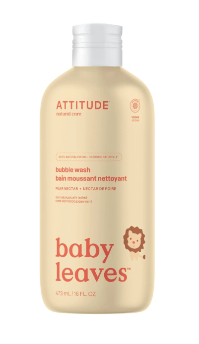 Attitude - Baby Leaves Bubble Wash - Pear, 473 mL
