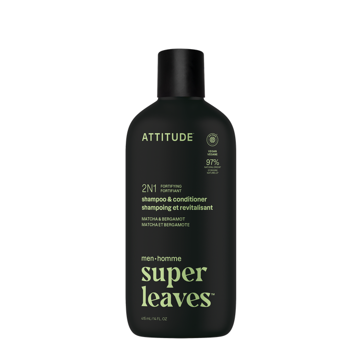 Attitude - 2 in 1 Shampoo & Conditioner - Matcha & Bergamot, 415 mL