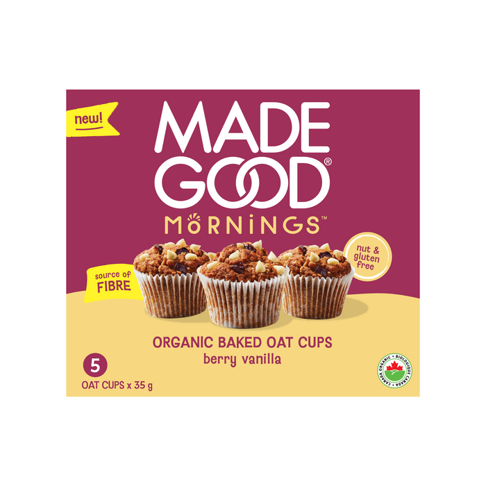 Made Good - Organic Baked Oat Cups Berry Vanilla, 5x35 g