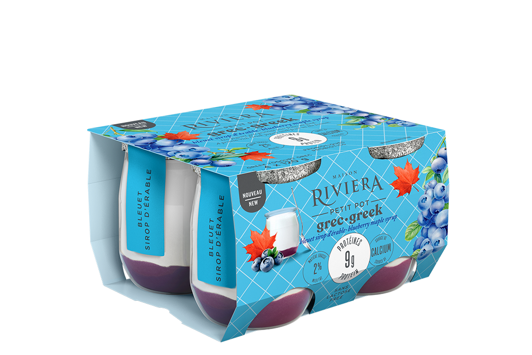 Riviera - Greek Petit Pot - Blueberry Maple, 4x120 g