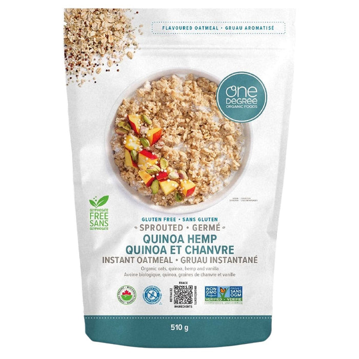 One Degree - Sprouted Instant Oatmeal - Quinoa Hemp, 510 g