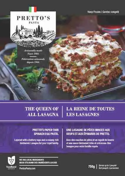 Pretto's Pasta - The Queen of all Lasagna, 750 g