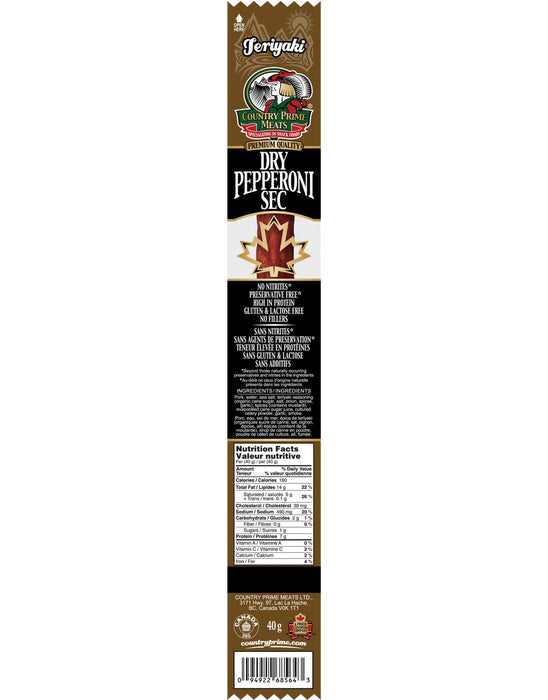 Country Prime Meats - Pepperoni Stick Teriyaki, 40 g