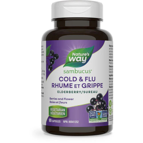 Nature's Way - Sambucus Elderberry Cold and Flu Care, 90 Vcaps