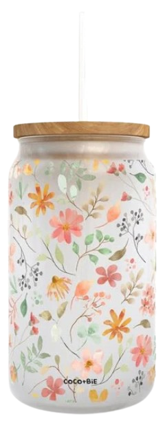 Coco + Bie - Glass Tumbler - Wildflowers, Each
