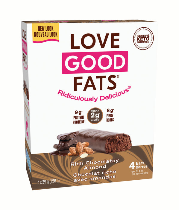 Love Good Fats - Rich Chocolatey Almond Bar, 4 x 39 g