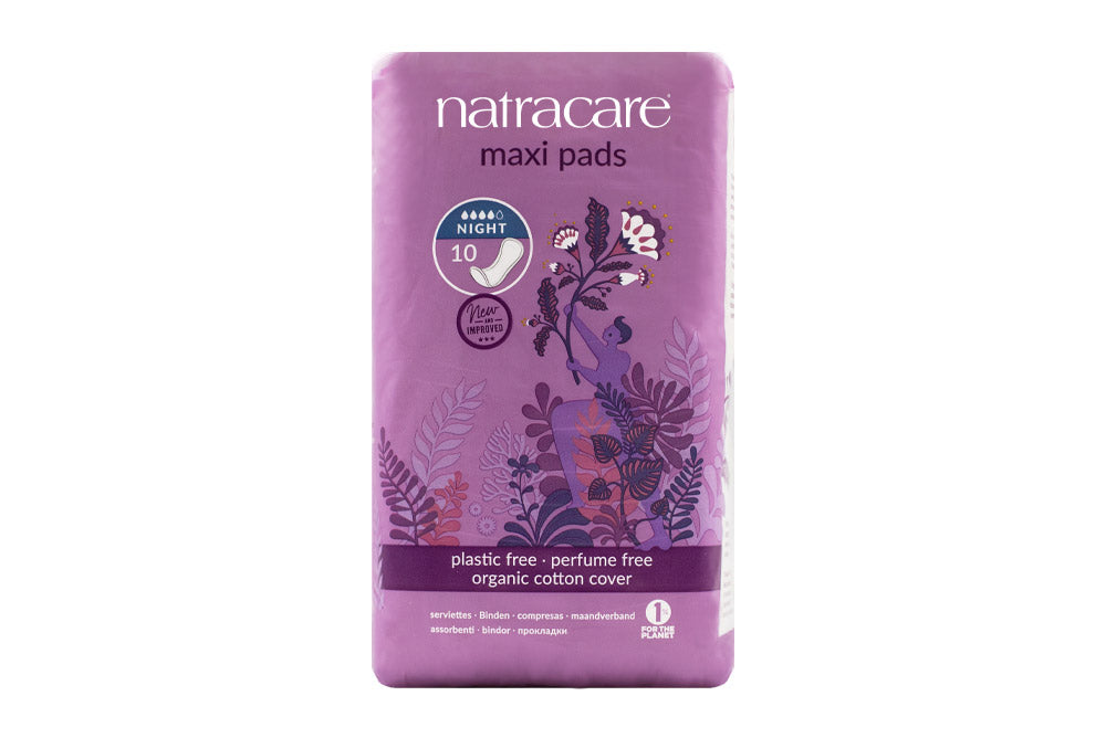 Natracare - Maxi Pad Night, 10 pads
