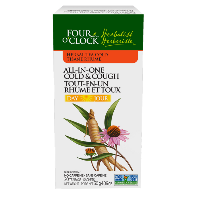 Four O'Clock - Herbal Tea, All In One Cold & Cough, Day, 20 bags