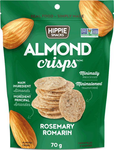 Hippie Foods - Almond Crisps, Rosemary, 70g