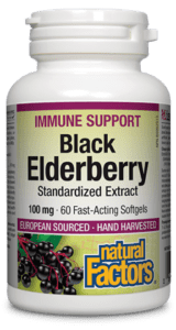 Natural Factors - Black Elderberry, 100mg, 60 softgels