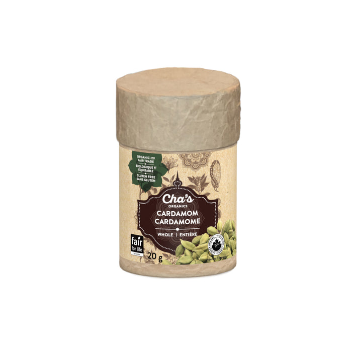 Cha's Organics - Organic Whole Cardamom, 20g