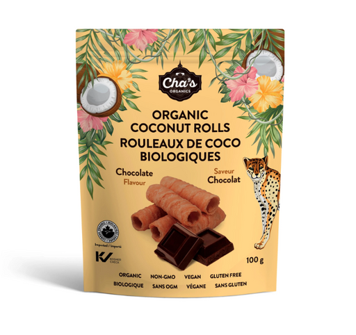 Cha's Organics- Chocolate Coconut Rolls, 100g