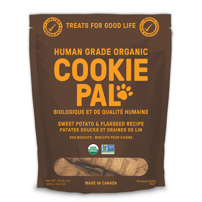 CookiePal - Organic Dog Treats, Sweet Potato & Flaxseed, 300g