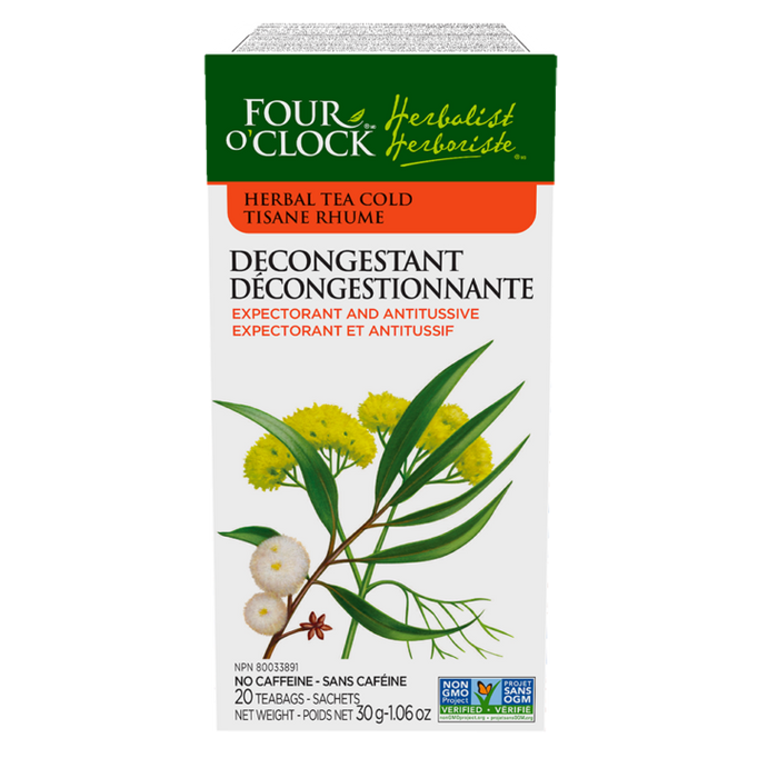 Four O'Clock - Herbal Tea, Decongestant, 20 bags