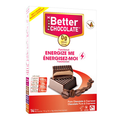 FourX Better Chocolate -Energize Me - Espresso, 112g