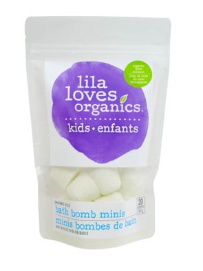 Lila Loves Organics Inc. - Organic Essential Oil Bath Bomb Kid Minis, Lime Coconut, 240 g