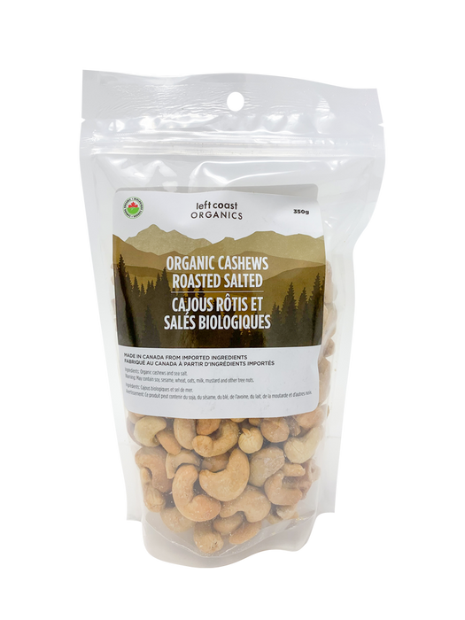 Left Coast Organics - Organic Cashews, Roasted and Salted, 350g