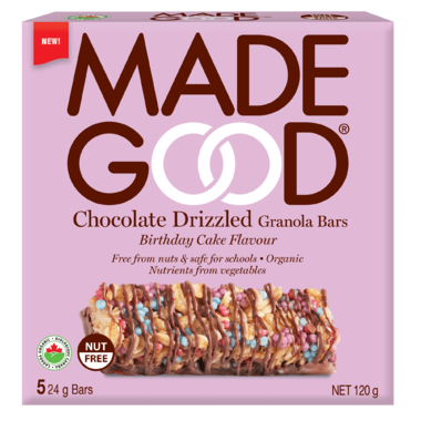 Made Good - Birthday Cake Drizzled Granola Bars, 5x 24g