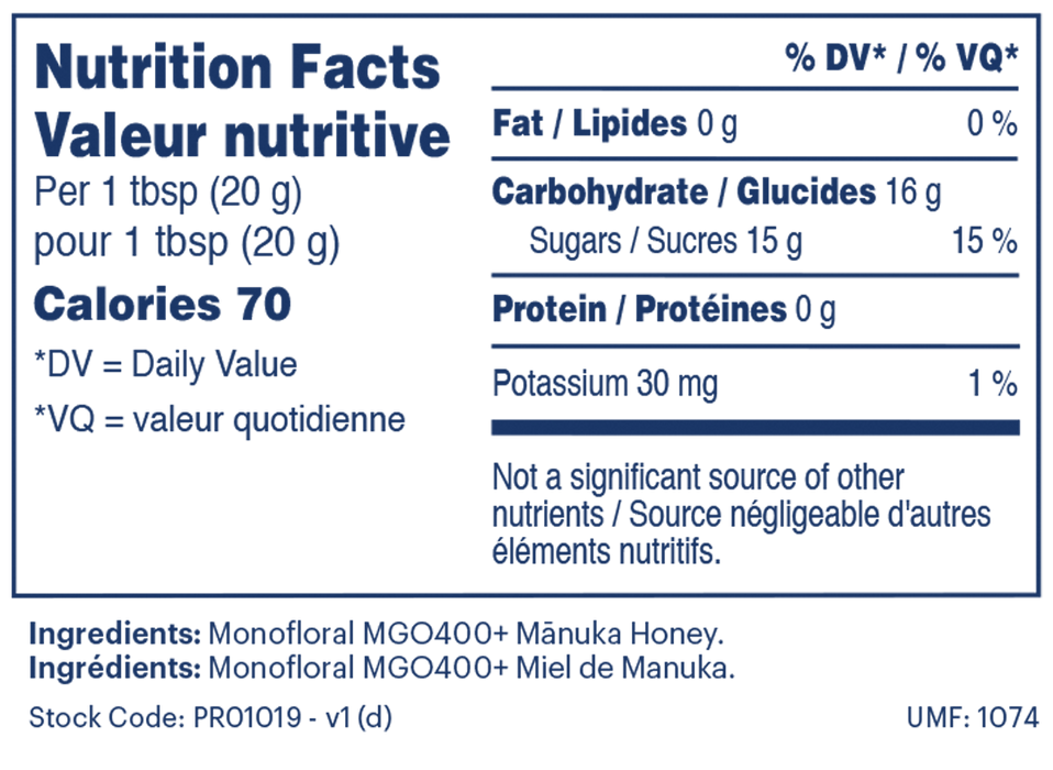 Manuka Health - Manuka Honey, MGO 400+,  250g