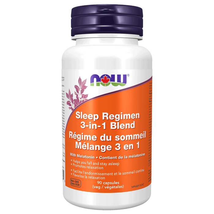 NOW - Sleep Regimen 3-in-1 + Melatonin, 90 VCAPS