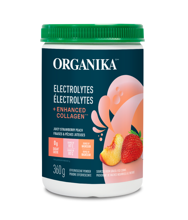 Organika - Electrolytes + Enhanced Collagen, Strawberry Peach, 360G