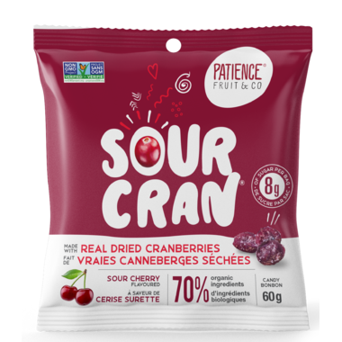 Patience Fruit & Co - Sour Cran Dried Cranberries, Cherry 60g