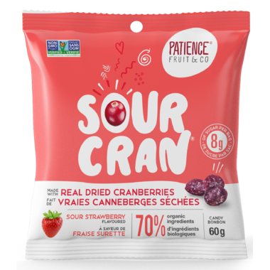 Patience Fruit & Co - Sour Cran Dried Cranberries, Strawberry 60g