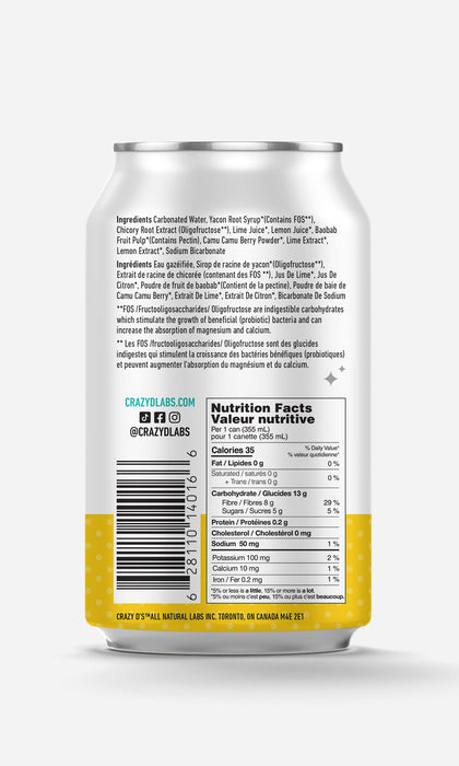 Crazy D's Sparkling Prebiotic - Twisted Citrus, 355ml
