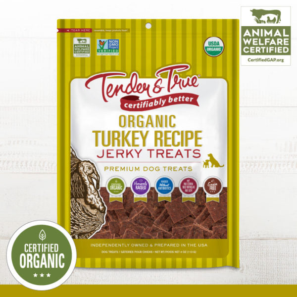 Tender & True - Organic Jerky Dog Treats, Turkey, 113g