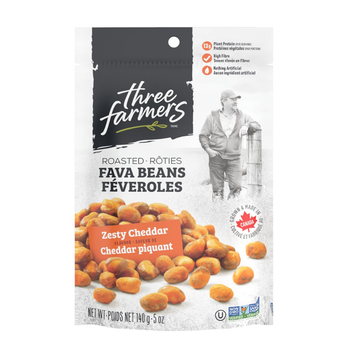 Three Farmers - Roasted Fava Beans, Zesty Cheddar, 140g
