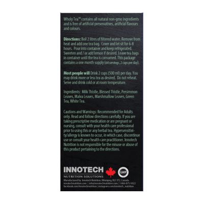 Innotech Nutrition - Wholy Tea, 8 tea bags