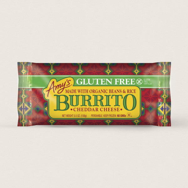 Amy's Kitchen - Cheddar Cheese, Bean & Rice Burrito, Gluten Free, 156g