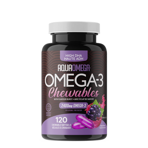 AquaOmega - High DHA Omega-3 Chewables - Grape, 120 Chews