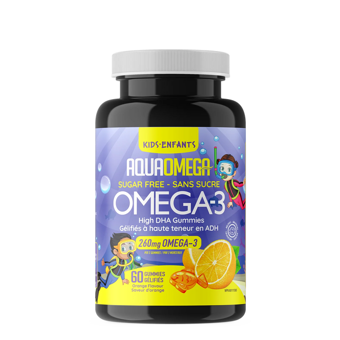 AquaOmega - High DHA Omega-3 Chewables for Kids - Orange, 60 Chews