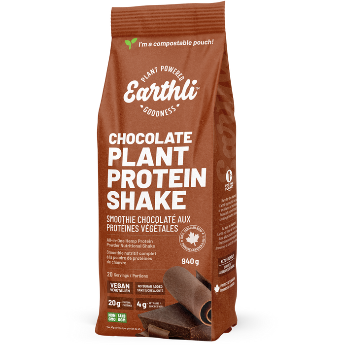 Earthli - Chocolate Plant Protein Shake, 940g