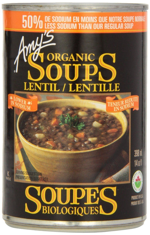 Amy's Kitchen - Organic Lentil Soup Less Sodium, 398ML