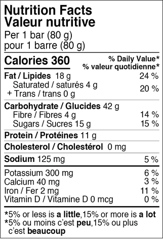 Hornby Organics - Organic Chocolate Chip Peanut Butter Energy Bar, 80g