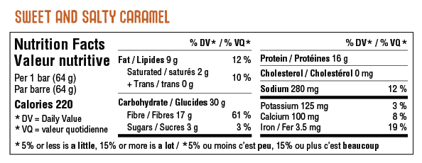 Iron Vegan - Sprouted Protein Bar, Sweet & Salty Caramel, 64g