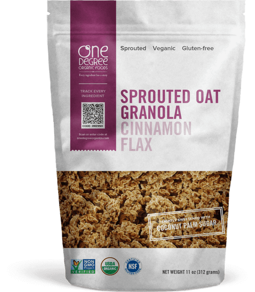 One Degree - Sprouted Oat Cinnamon Flax Granola, 312g