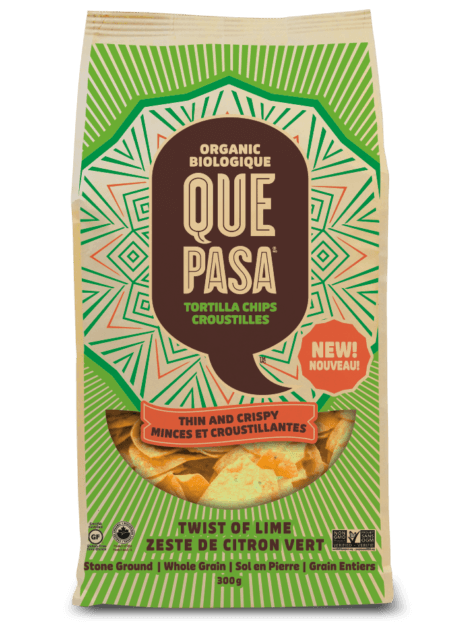 Que Pasa - Tortilla Chips, Thin & Crispy, Twist of Lime, 300g