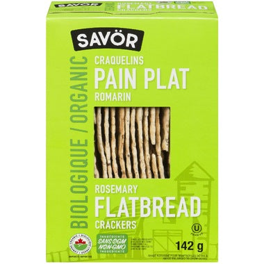 Savor - Organic Rosemary Flatbread Crackers, 142g