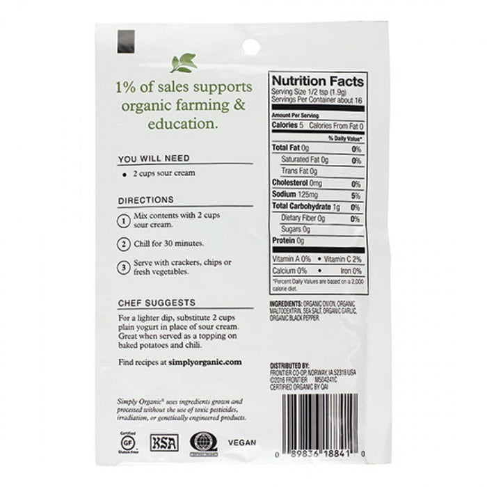 Simply Organic - French Onion Dip Mix - 31g
