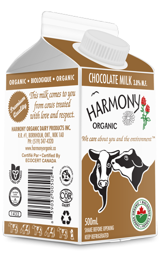 Harmony Organic - Organic 3.8% Chocolate Milk, 500ml