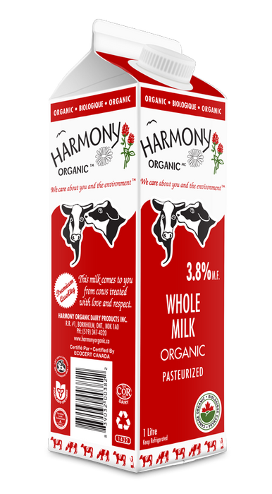 Harmony Organic - Organic 3.8% Whole Milk, 1L