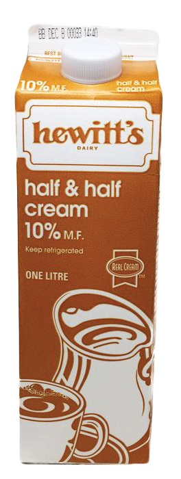 Hewitt's Dairy - 10% Half and Half Cream, 1L
