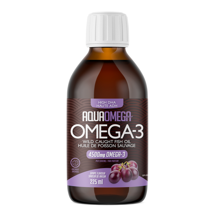 AquaOmega - High DHA Omega-3, Grape Flavour, 225ml
