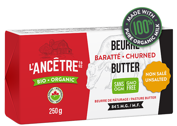 L'Ancetre - Organic Unsalted Butter 84% M.F., 250g