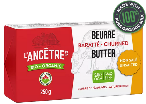 L'Ancetre - Organic Pasture Unsalted Butter, 250g