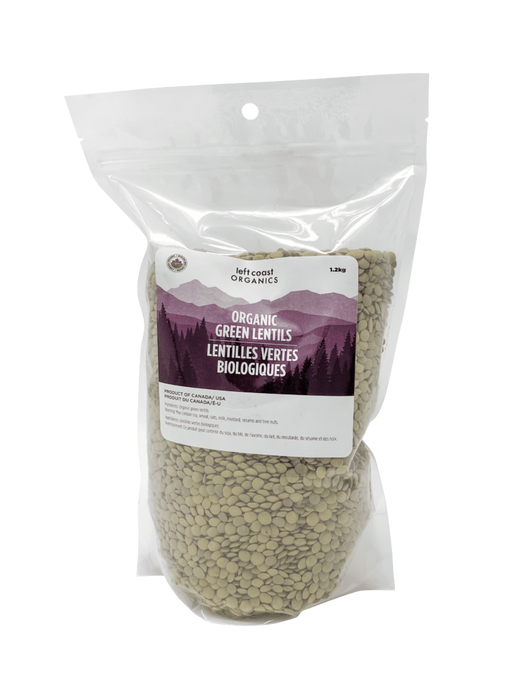 Left Coast Organics - Organic Green Lentils, 1.2kg